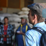 Roaster Scott introducing himself to the board members of the AAK Coop. AAK stands for Apo, Angra & Kange which stands for 'brother' in local dialects.